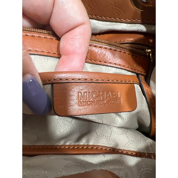 MICHAEL Michael Kors Brown Signature Coated Canvas Drawstring Shoulder Bag - Picture 16 of 16